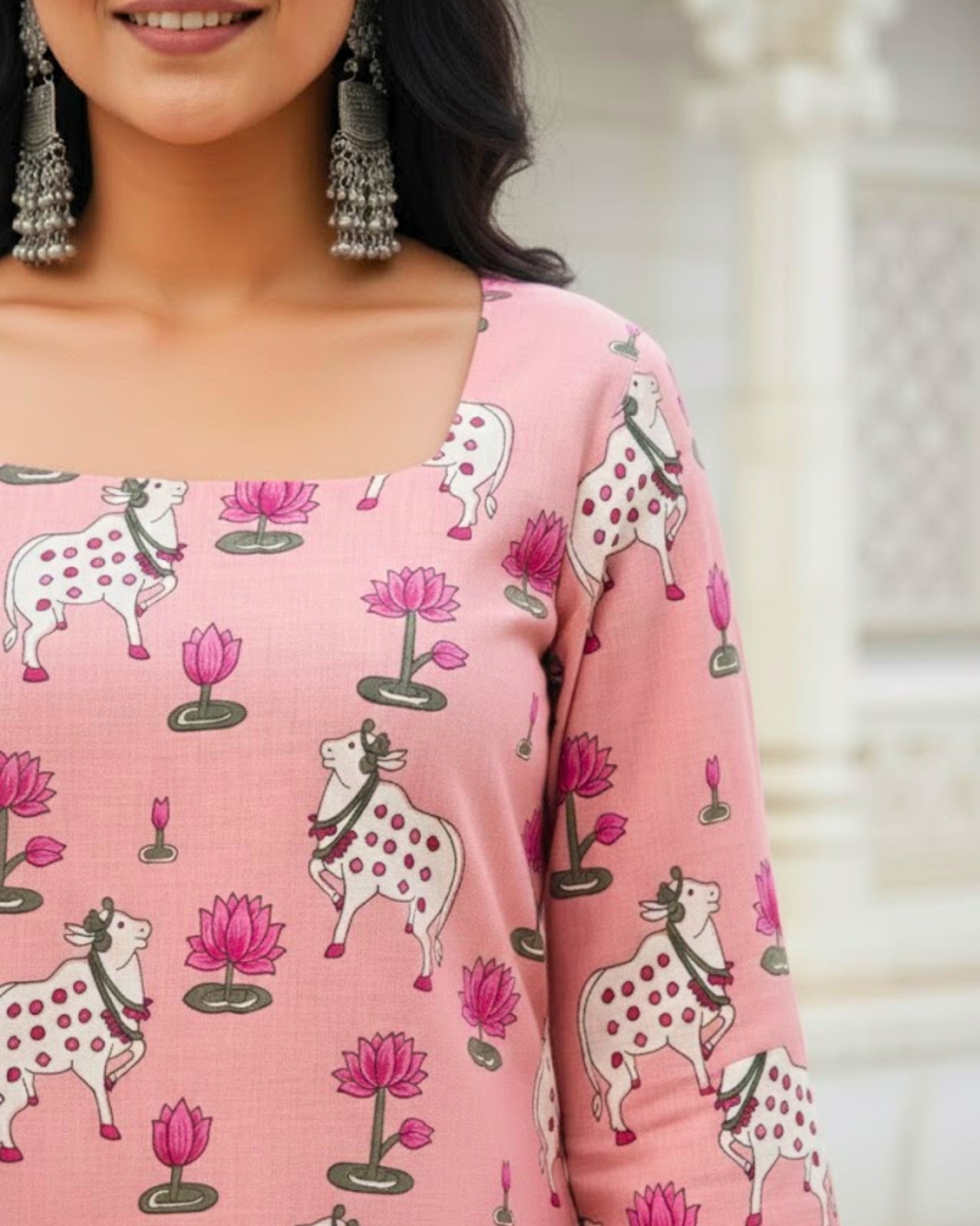 Aarohi Pink Sleeved short Kurti