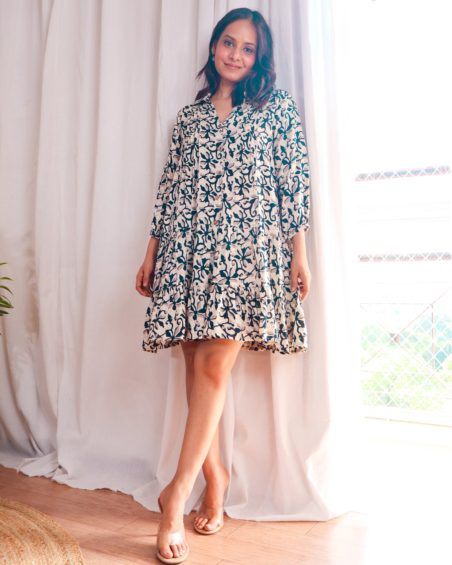 Aria Midnight Rose Tiered Dress