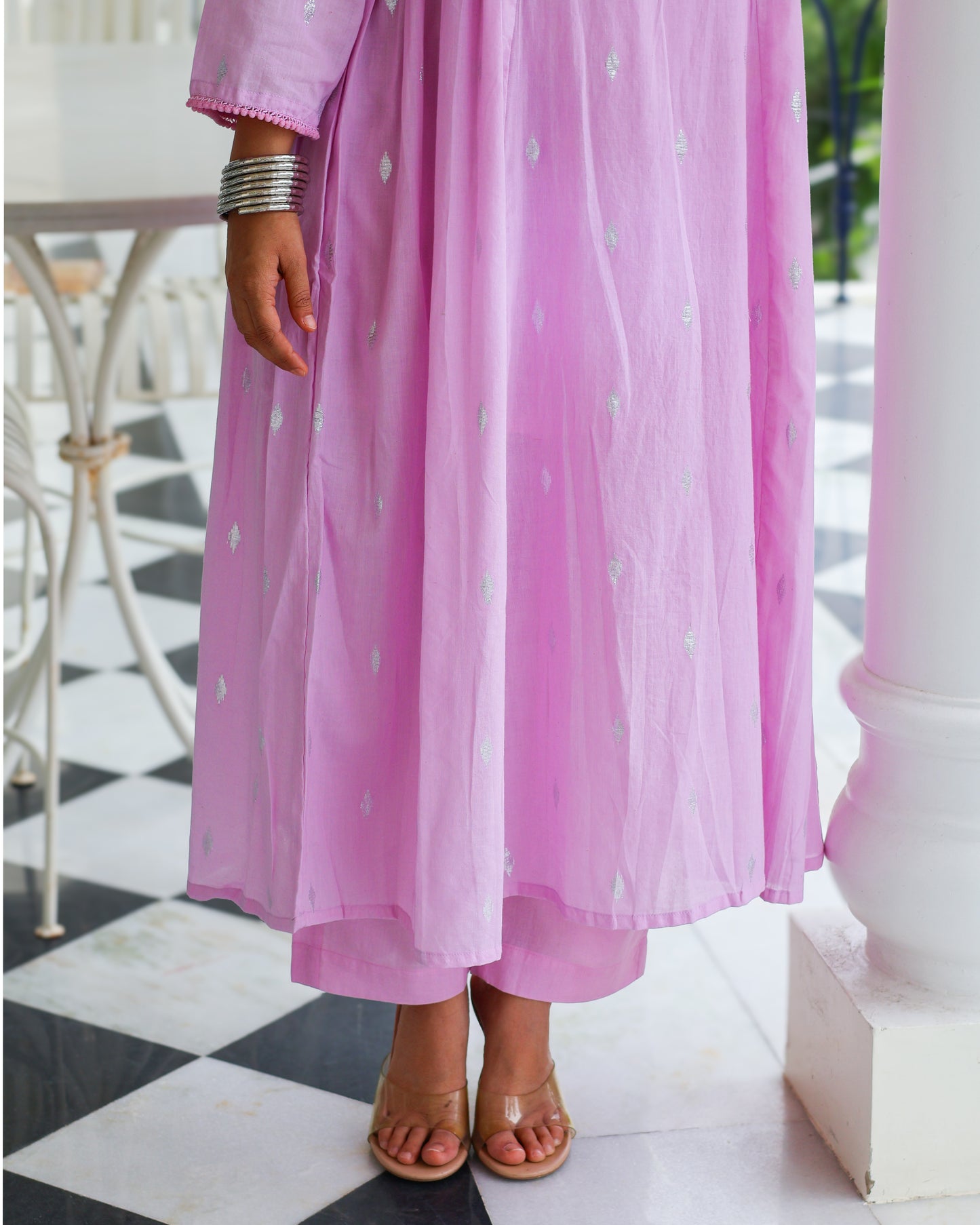 Tina Pastel Cotton Lurex Kurta Set