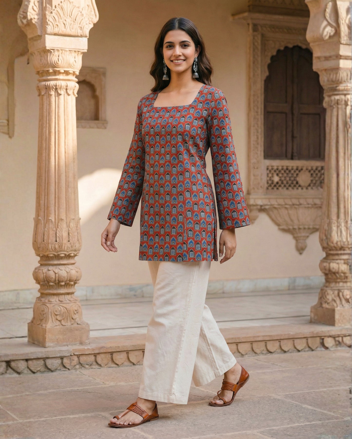 Myra Sleeved Short Kurti