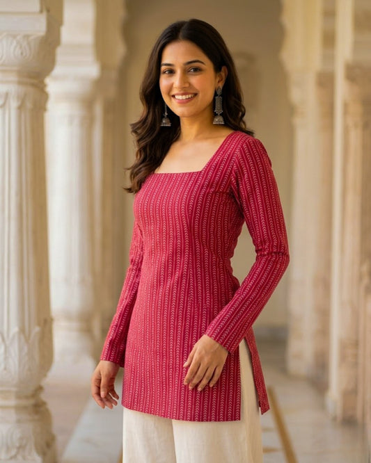 Raavya Pink Corset Back Kurti