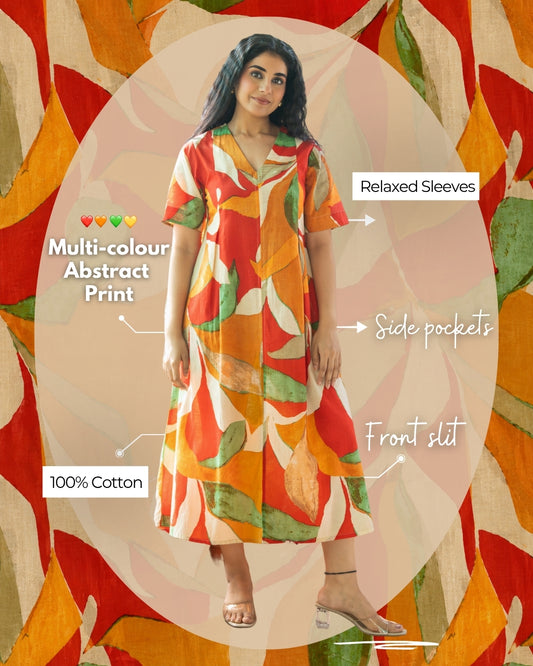 Kate Mosiac Multi-color A-line Midi Dress