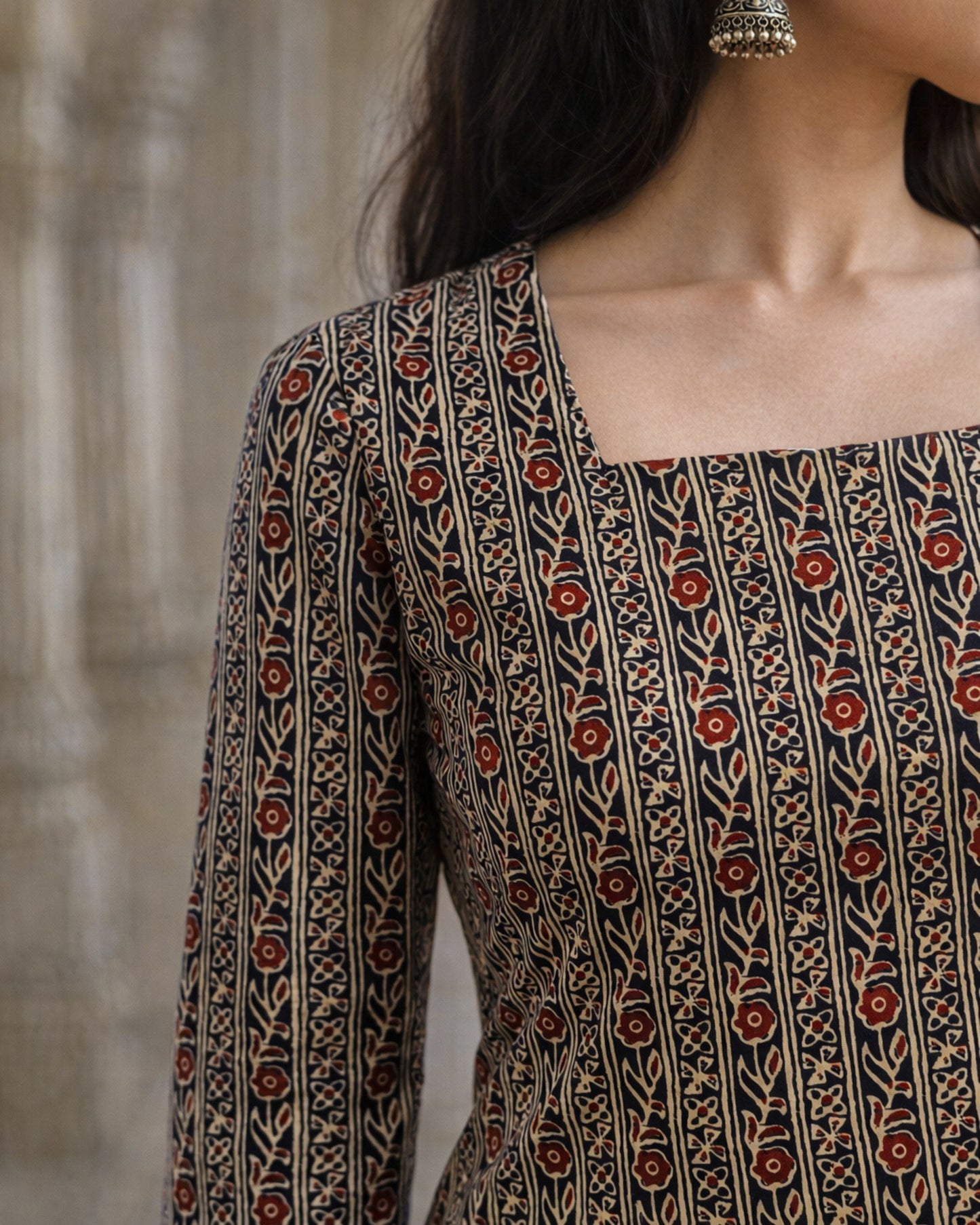 Kumkum Striped Corset Back Kurti