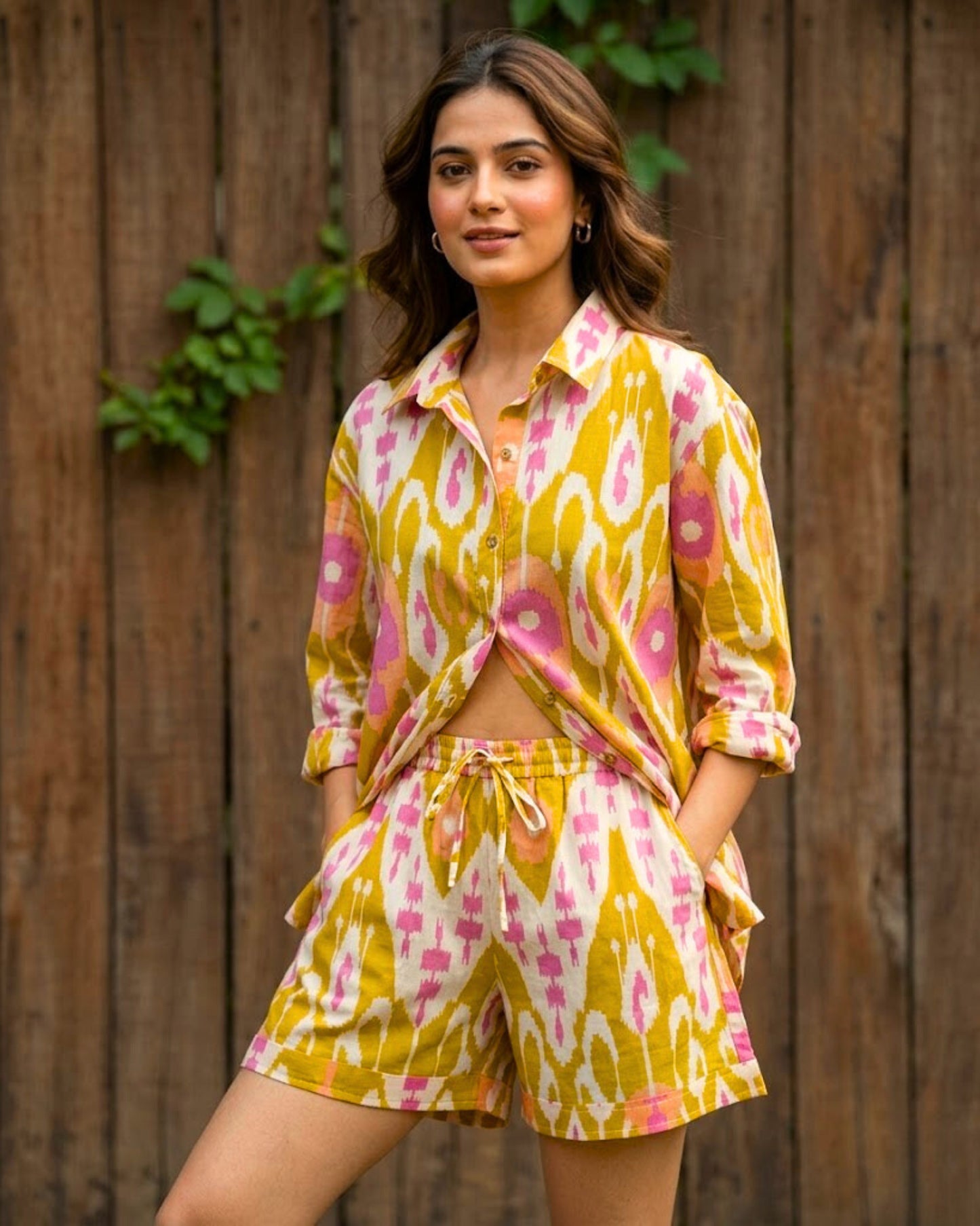 Bay Yellow Ikat Cotton Co-ord set