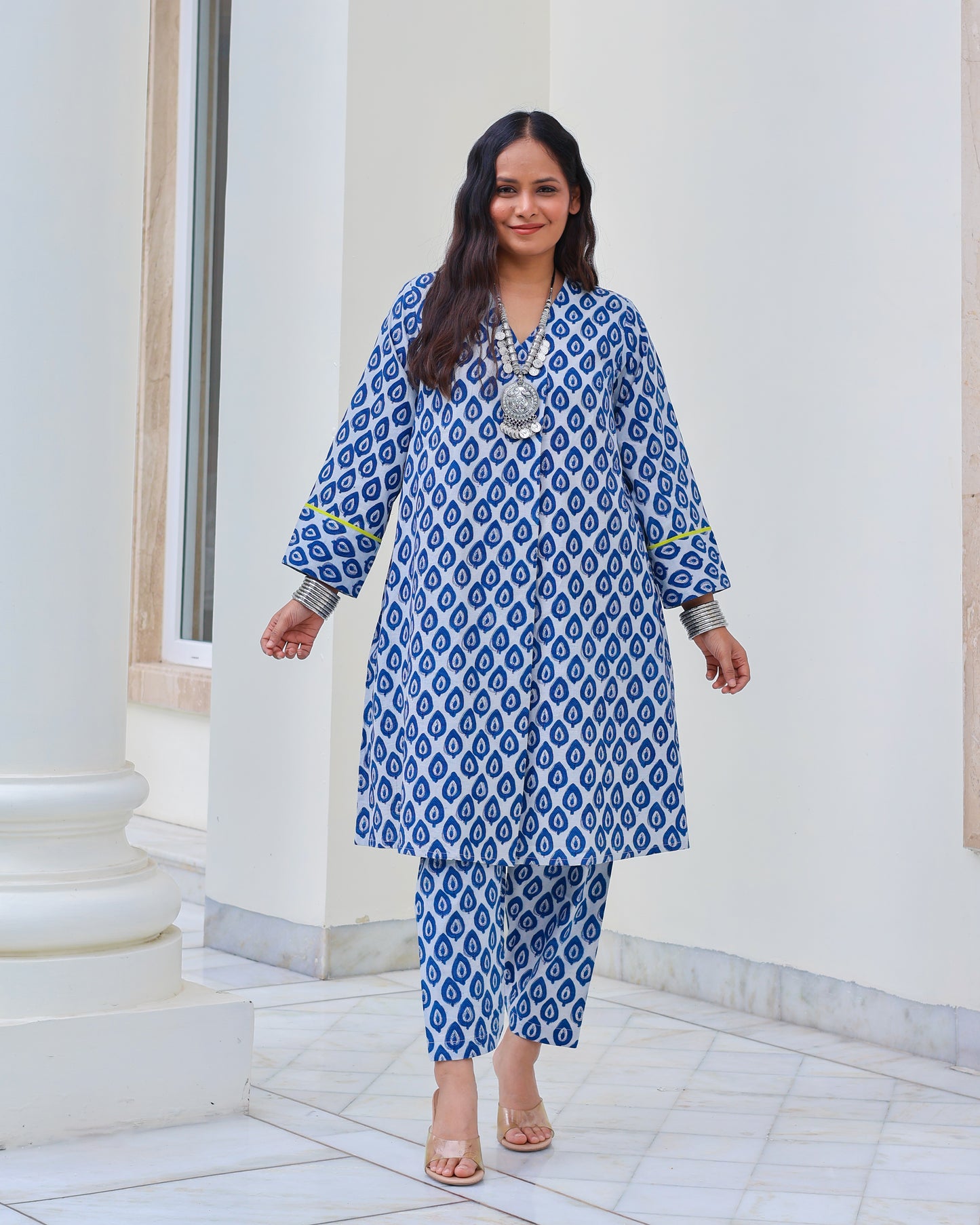 Juhi Indigo HandBlock Print Cotton Kurta Set