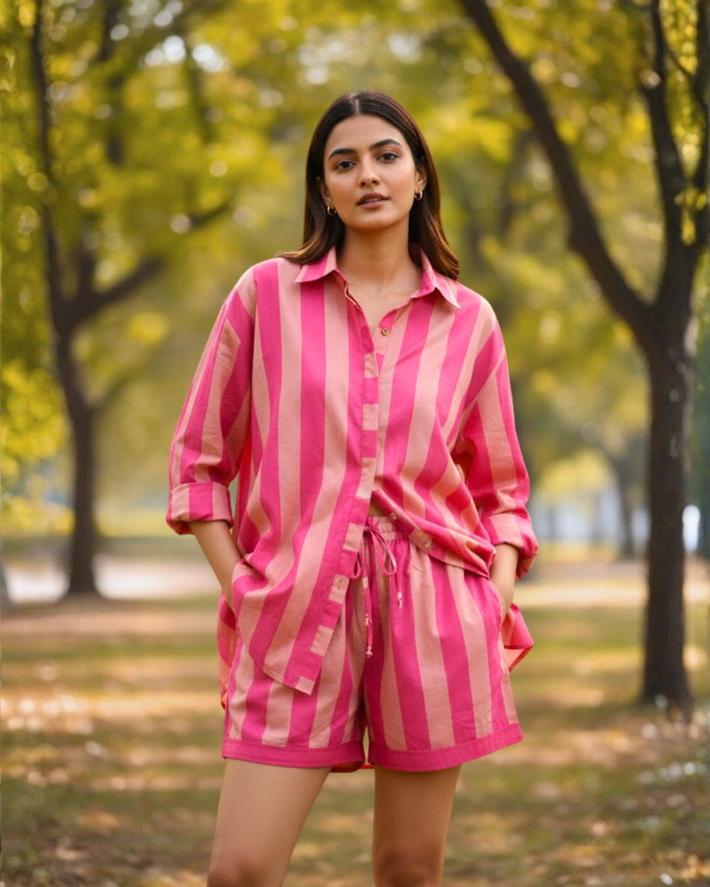 Ava Striped Cotton Co-ord set