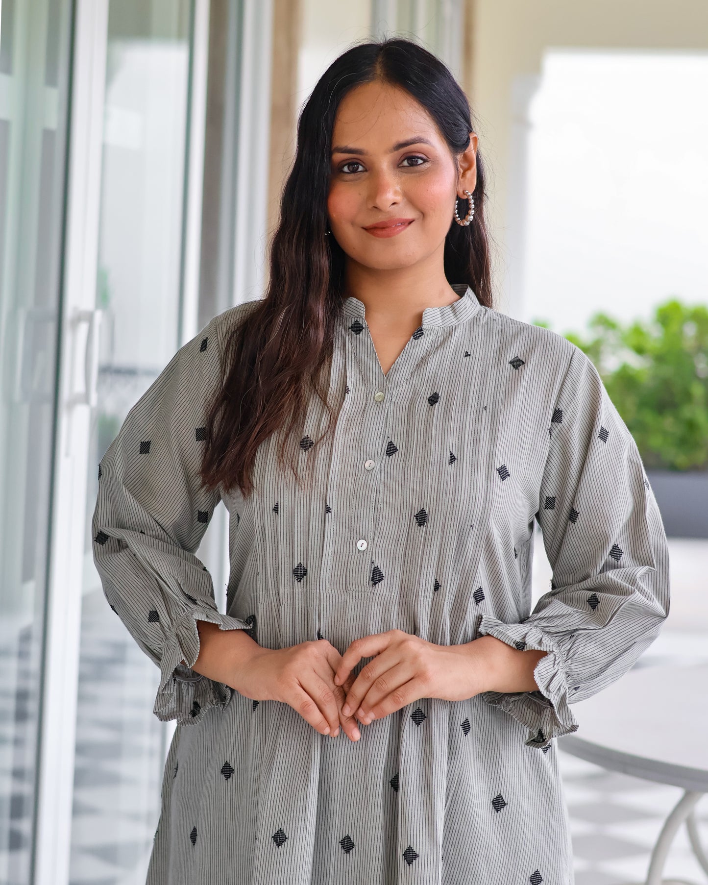 Macy Pintucks Short Cotton Kurta Set