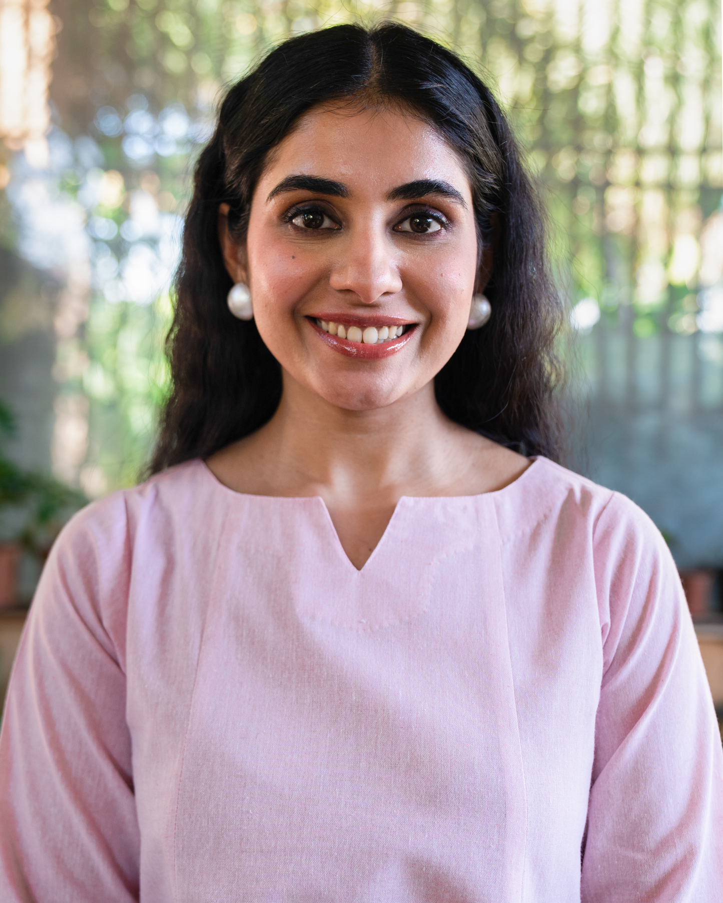 Zara Blush Pink Cotton Kali kurta