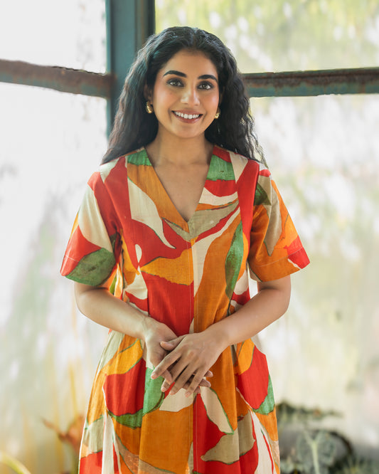 Kate Mosiac Multi-color A-line Midi Dress