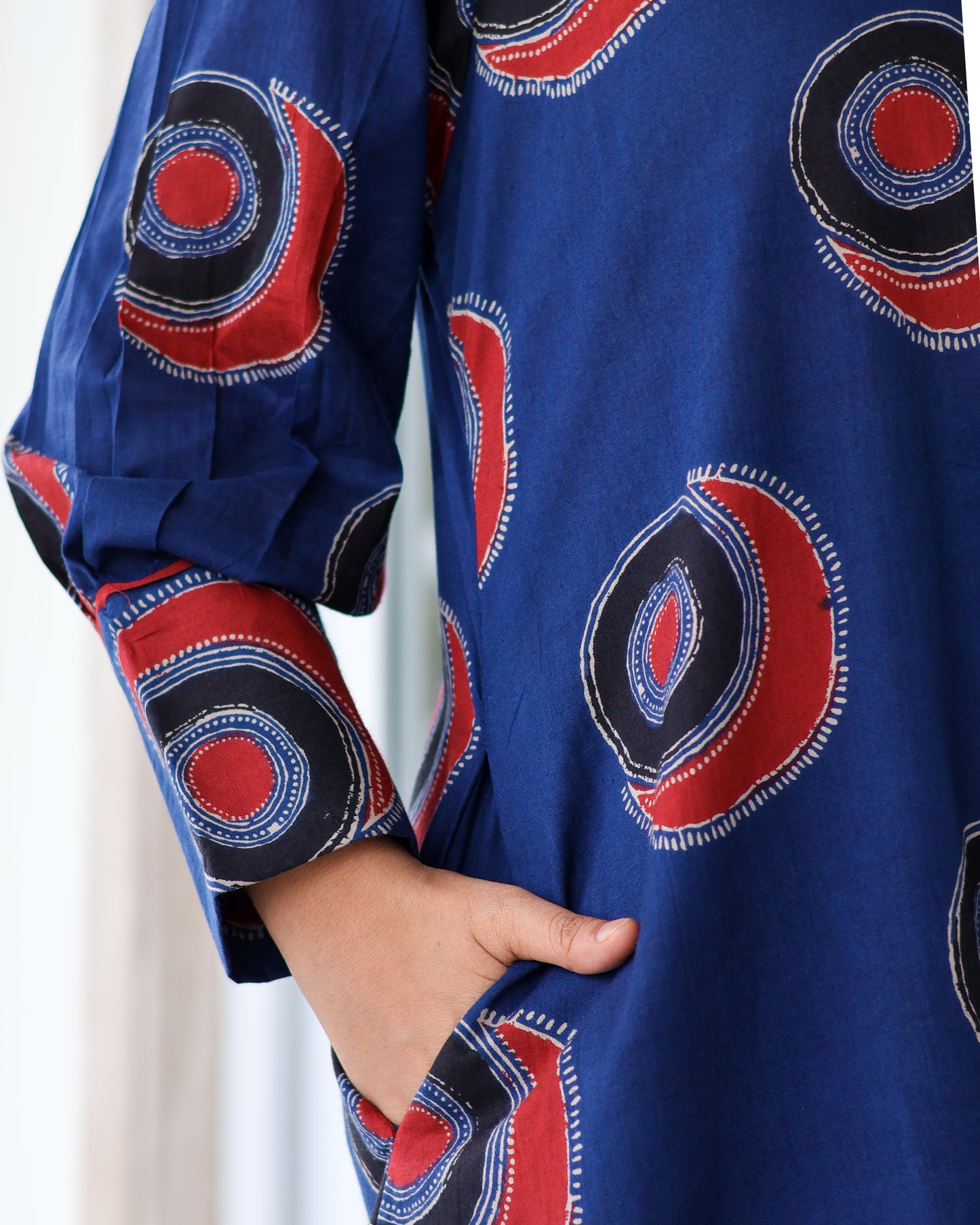 Vaani Blue A-line Cotton Kurta Set