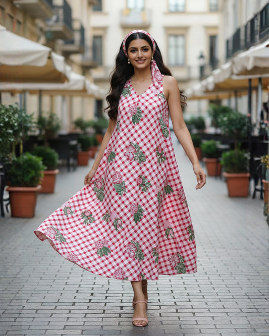 Ella Floral Cotton Maxi Dress