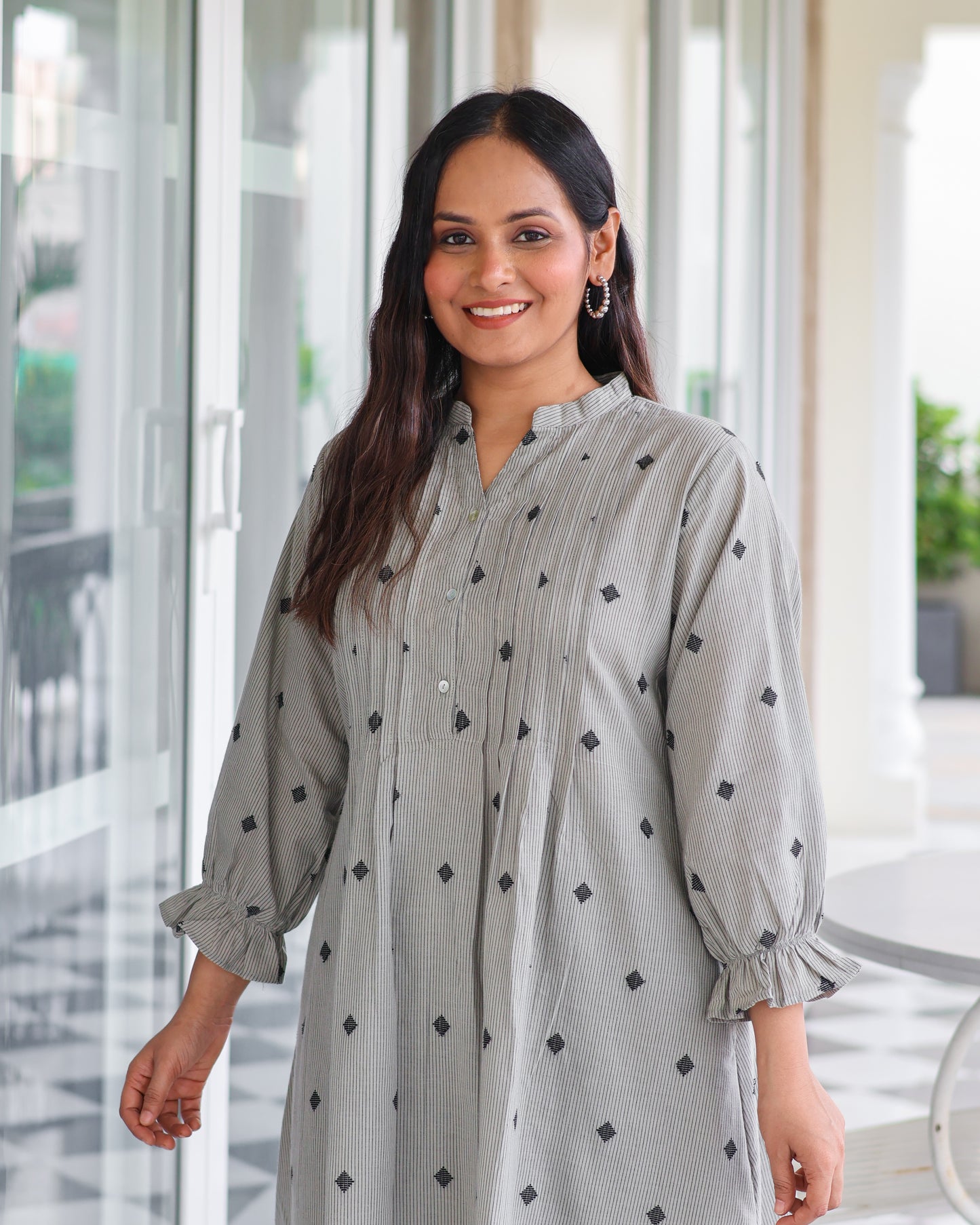 Macy Pintucks Short Cotton Kurta Set