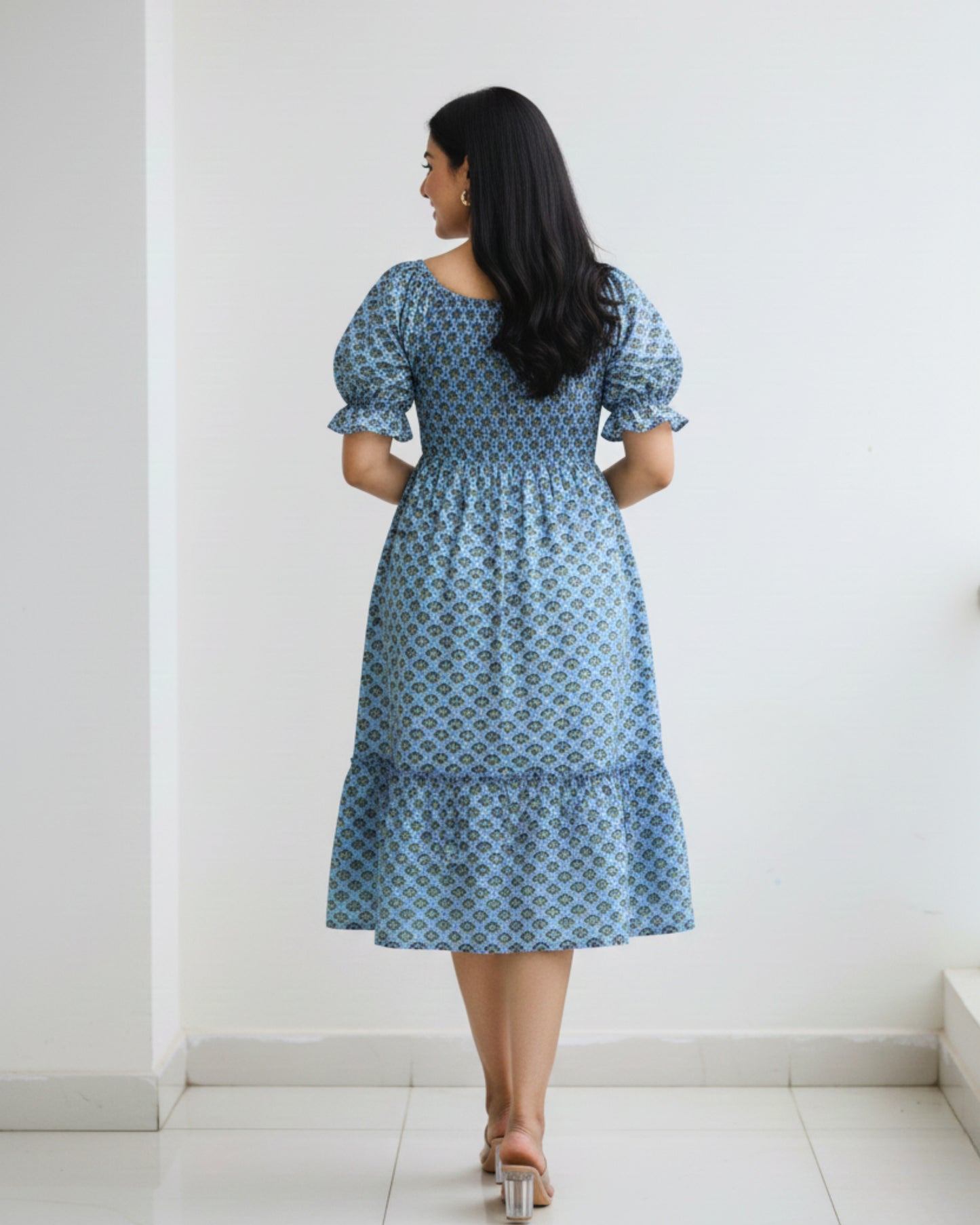 Bloomie Cotton Tiered Midi Dress