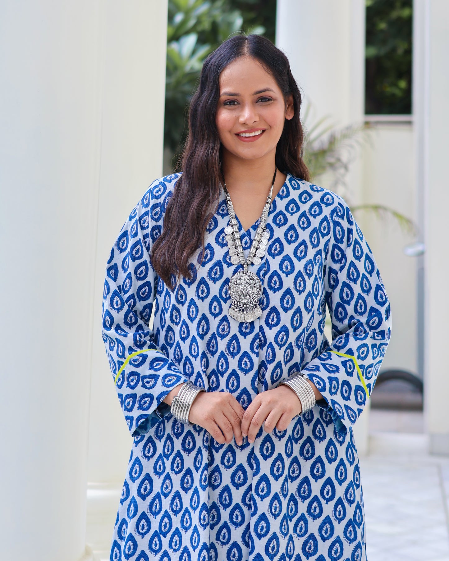 Juhi Indigo HandBlock Print Cotton Kurta Set