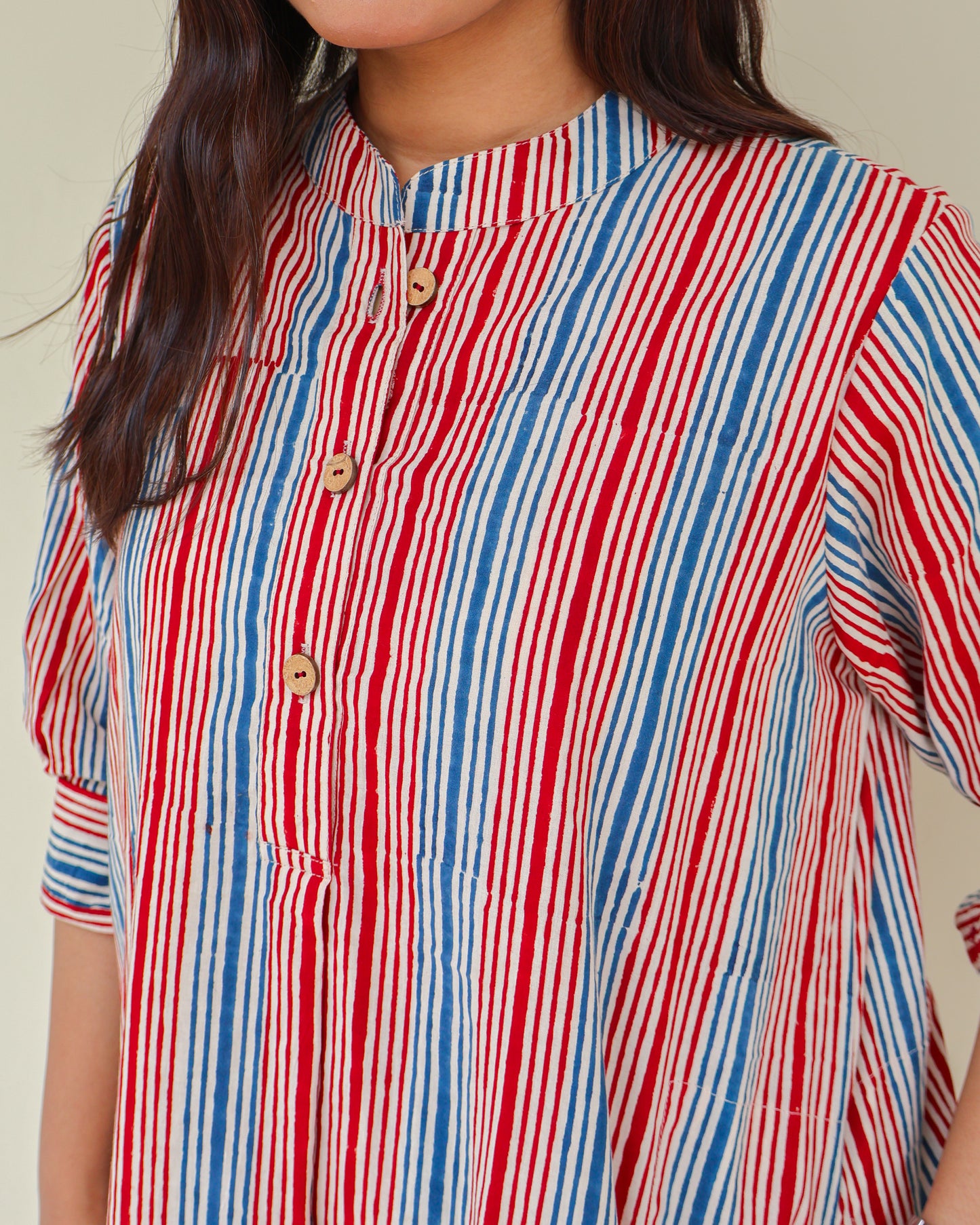 Faith HandBlock Print Stripes Cotton Kurta Set