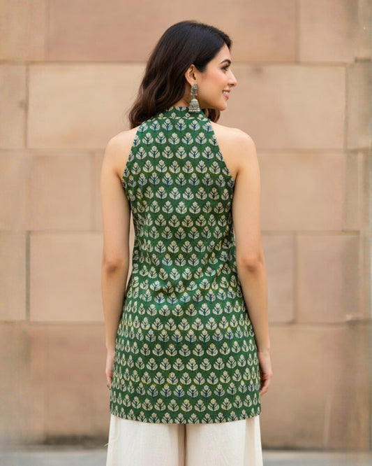 Meher HandBlock Jahota Print Short Kurti