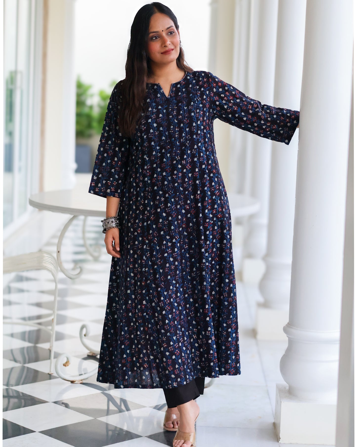 Avani Black HandBlock Print Kurta Set
