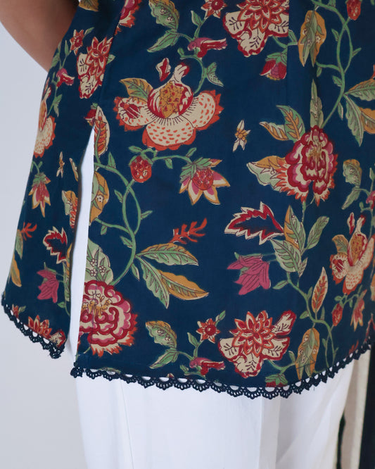 Paakhi Floral Cotton Short Kurti
