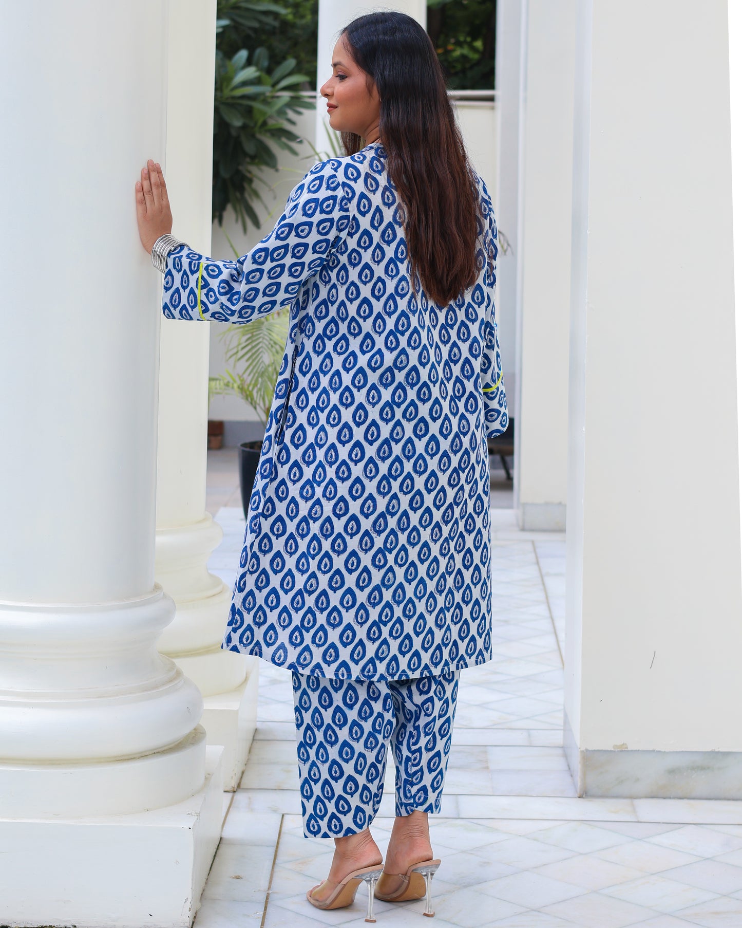 Juhi Indigo HandBlock Print Cotton Kurta Set