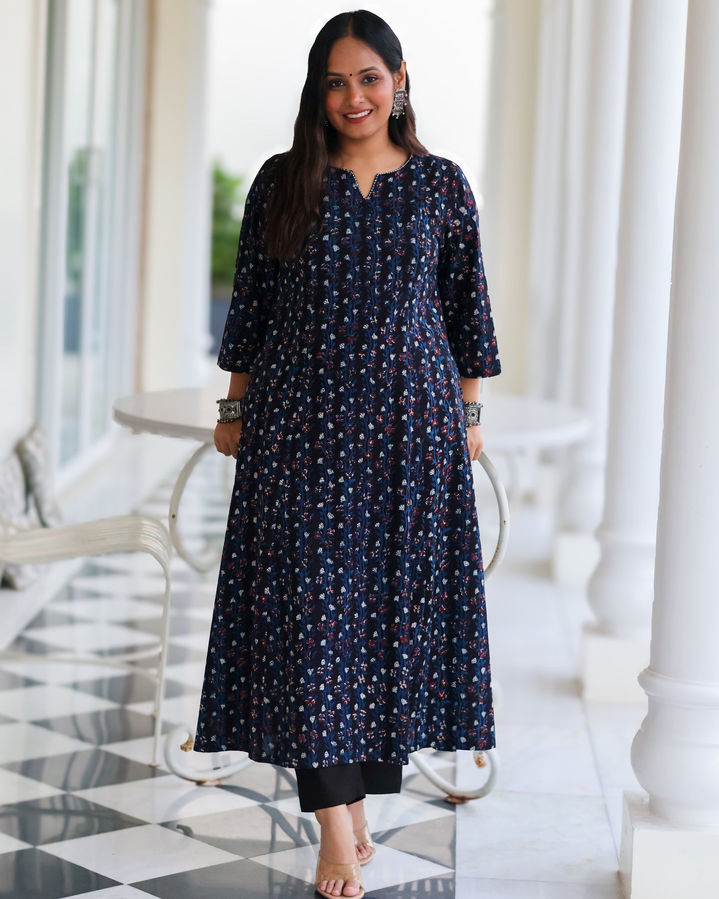 Avani Black HandBlock Print Kurta Set