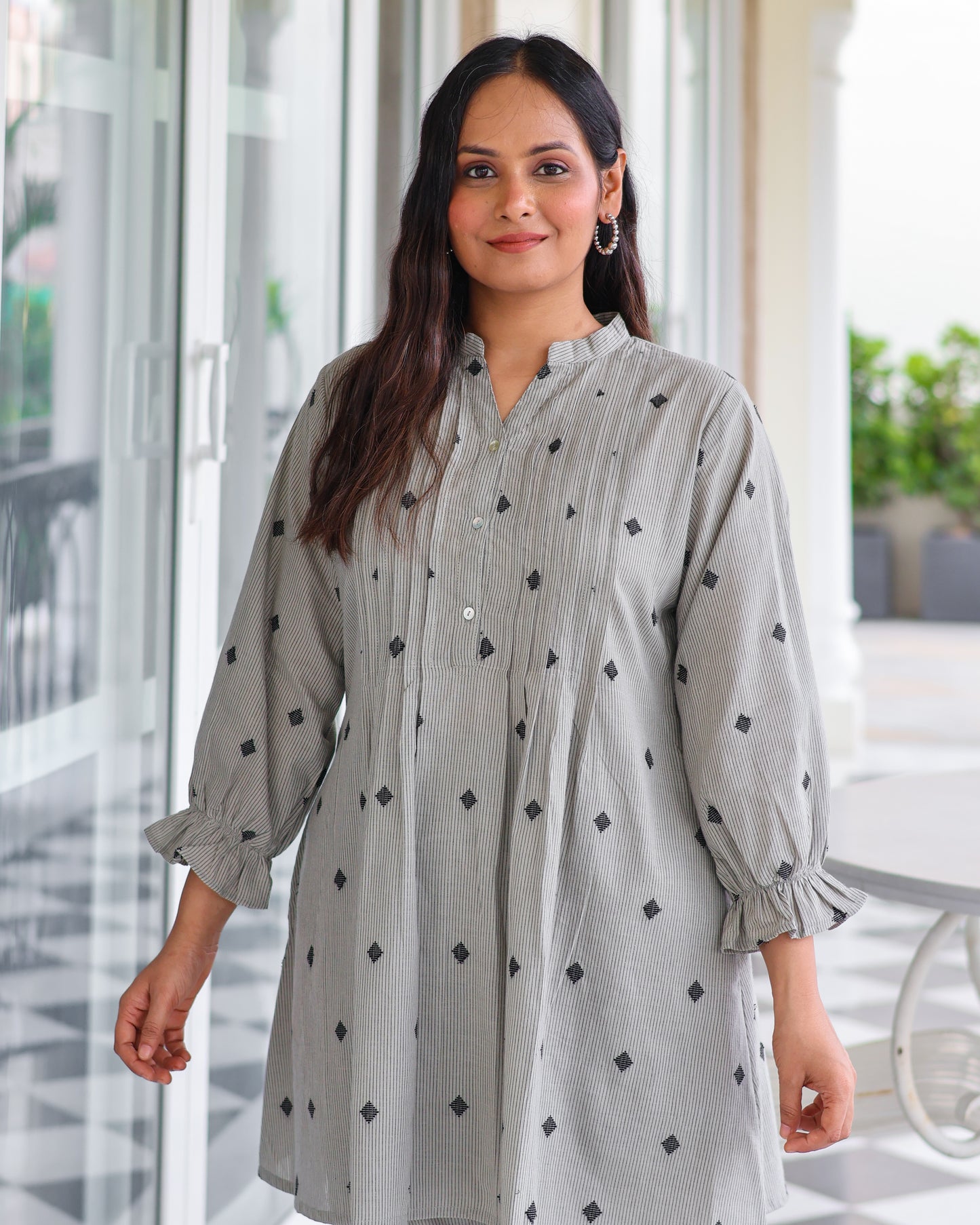 Macy Pintucks Short Cotton Kurta Set