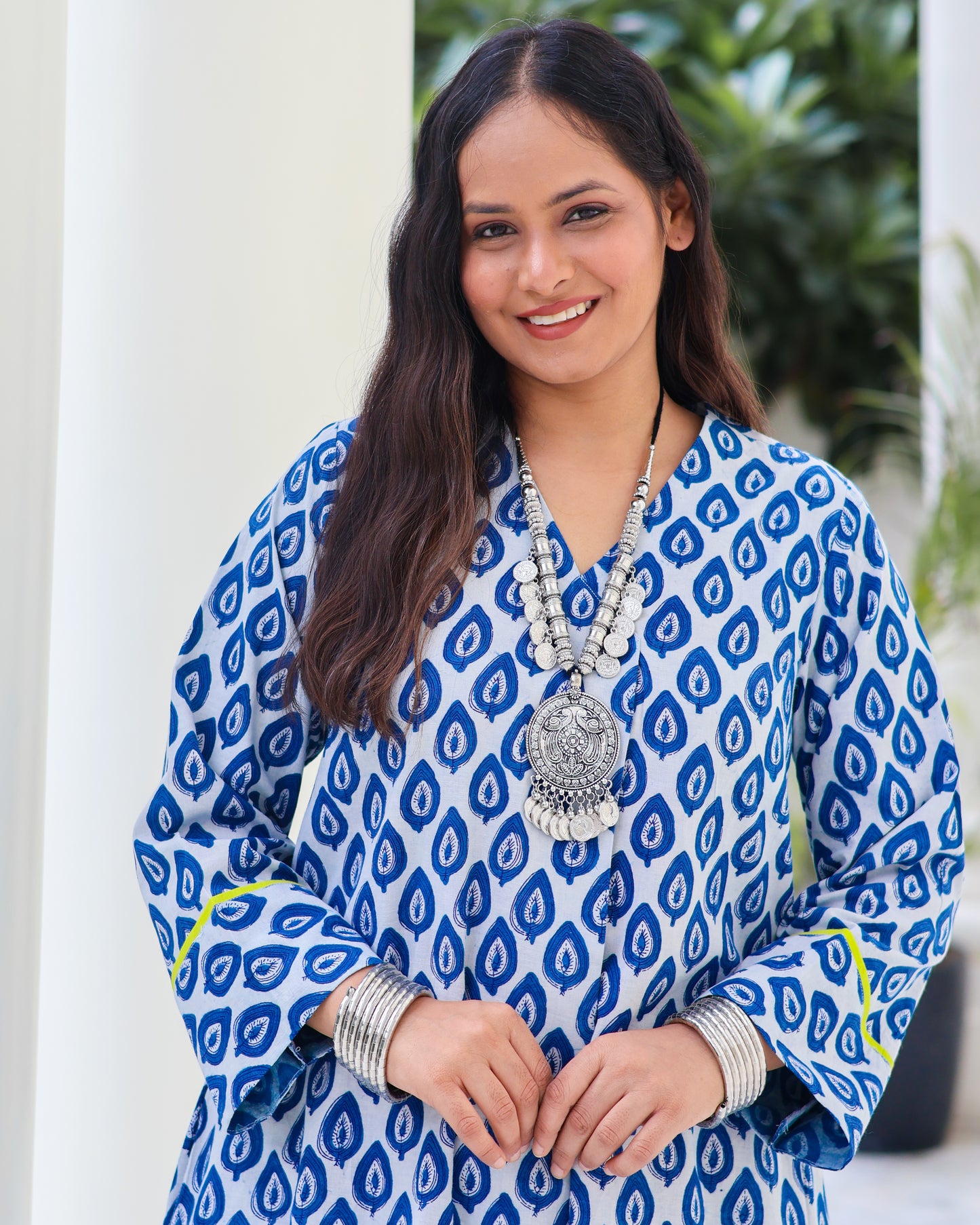 Juhi Indigo HandBlock Print Cotton Kurta Set