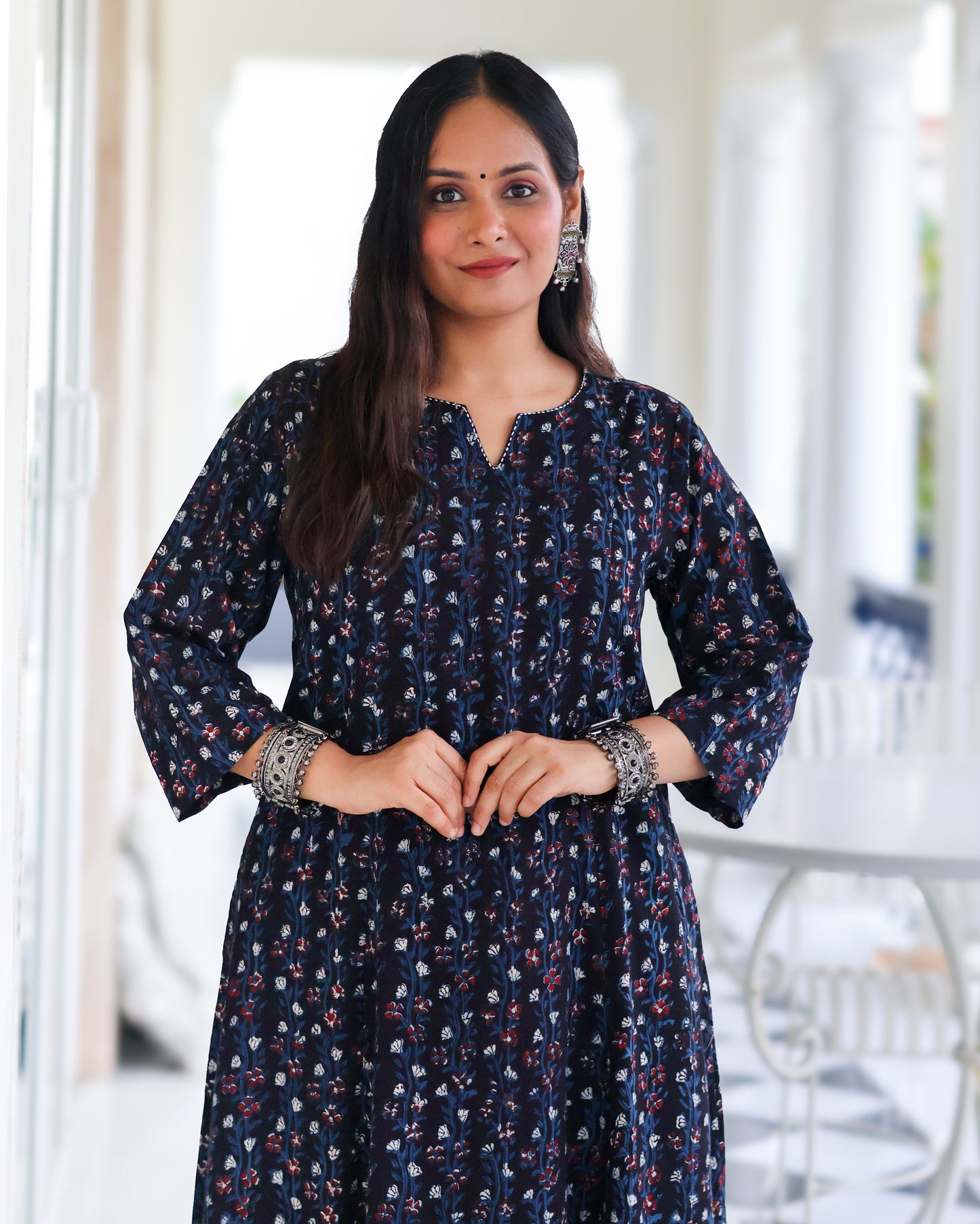 Avani Black HandBlock Print Kurta Set