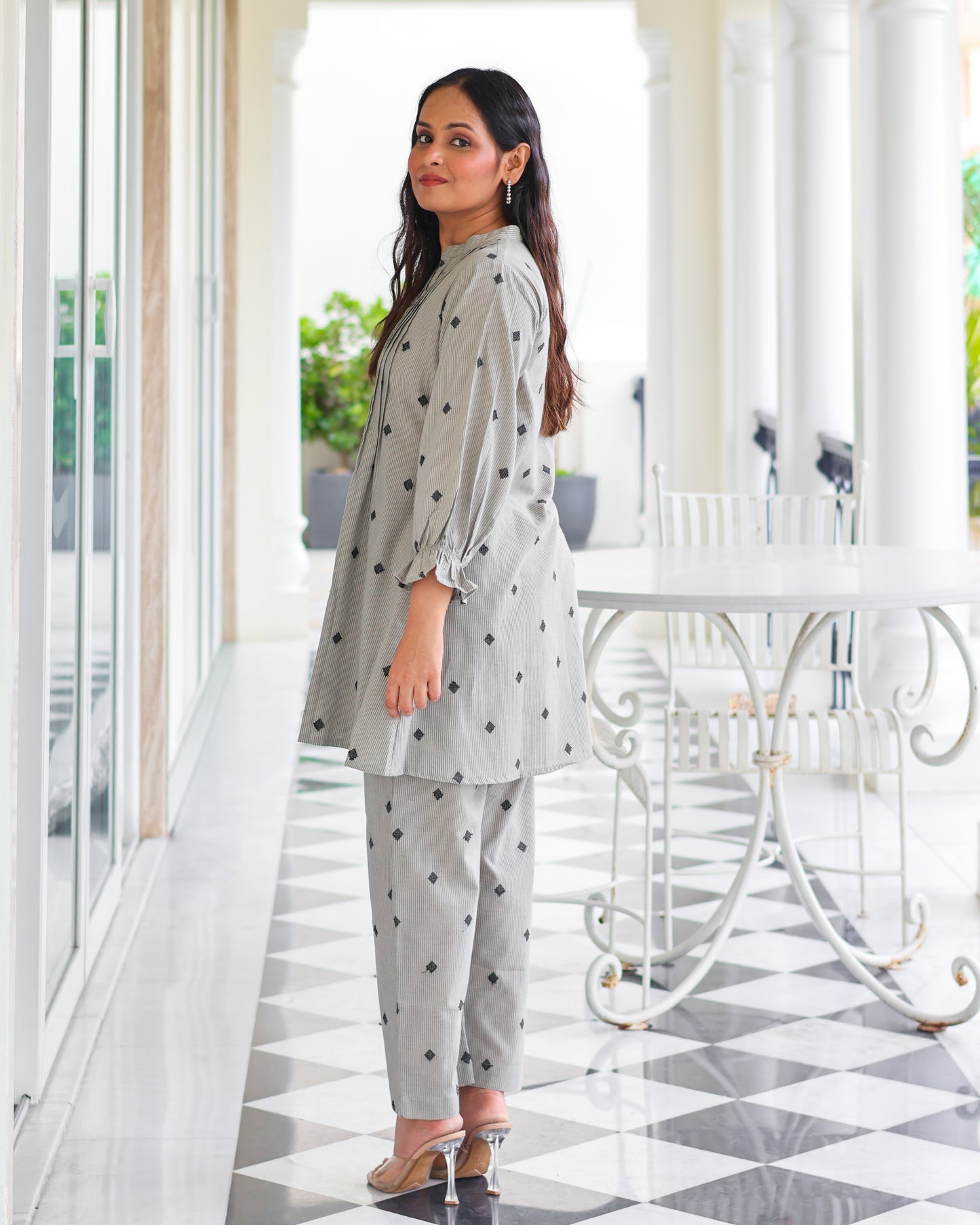 Macy Pintucks Short Cotton Kurta Set