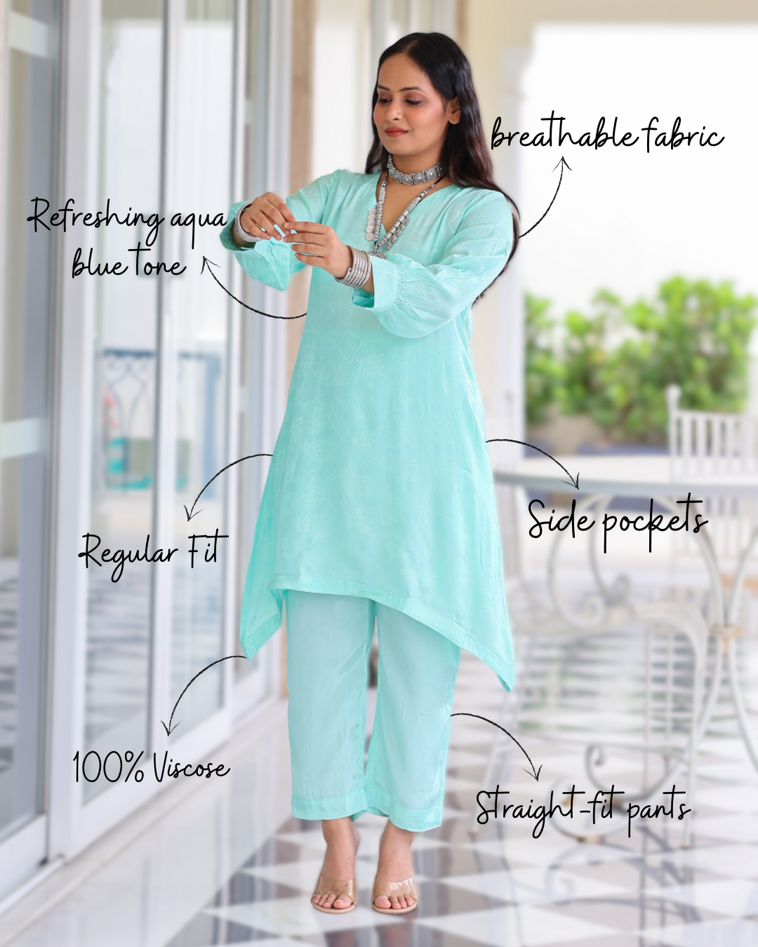Anjali High Low Short Kurta Set