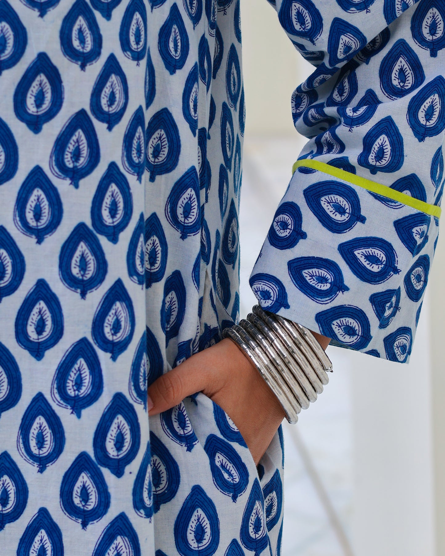 Juhi Indigo HandBlock Print Cotton Kurta Set