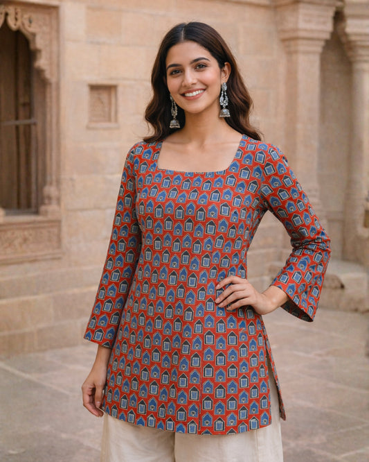 Myra Sleeved Short Kurti