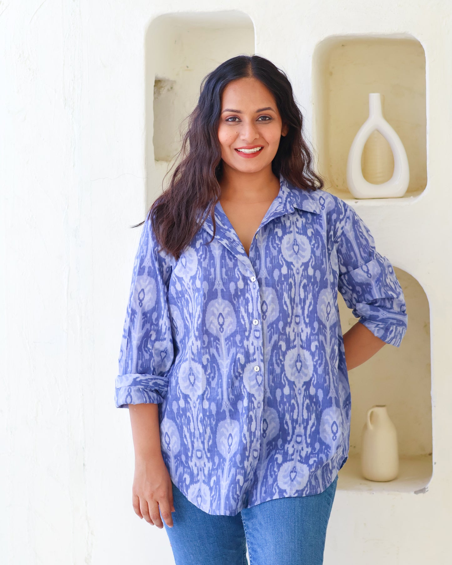 Kara Blue Cotton Shirt