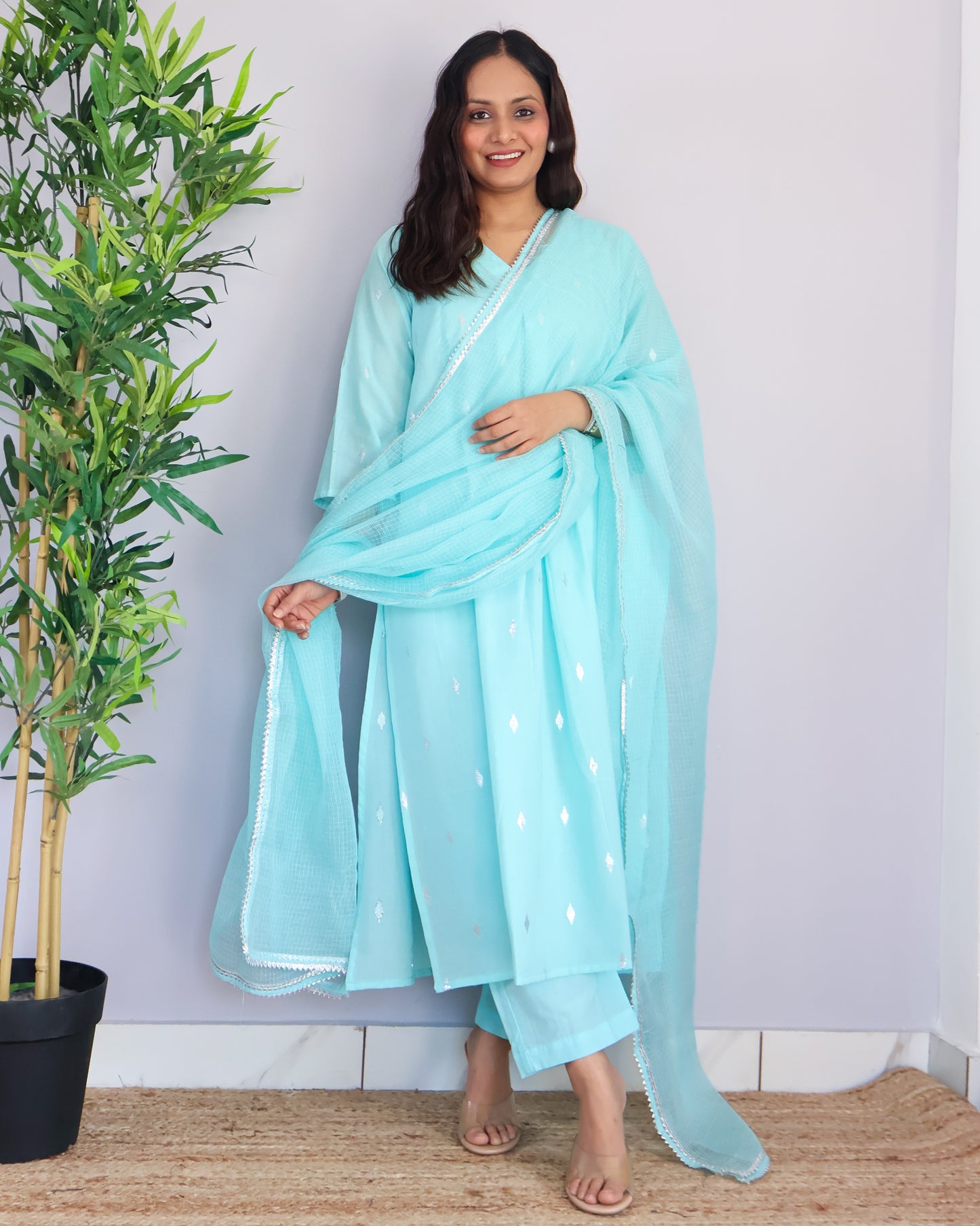 Lara Cotton Lurex Suit Set