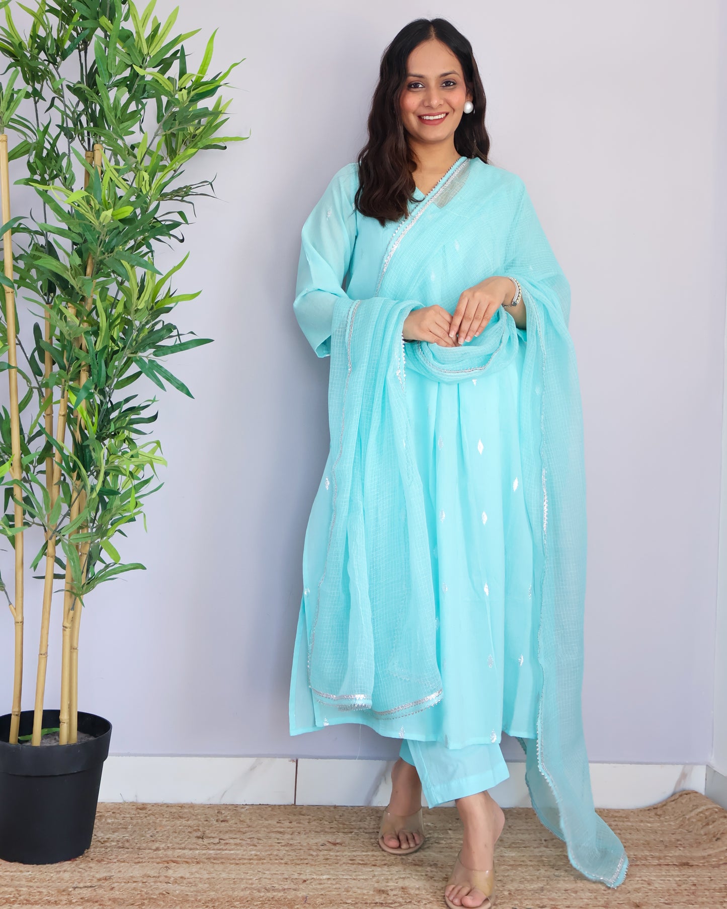 Lara Cotton Lurex Suit Set