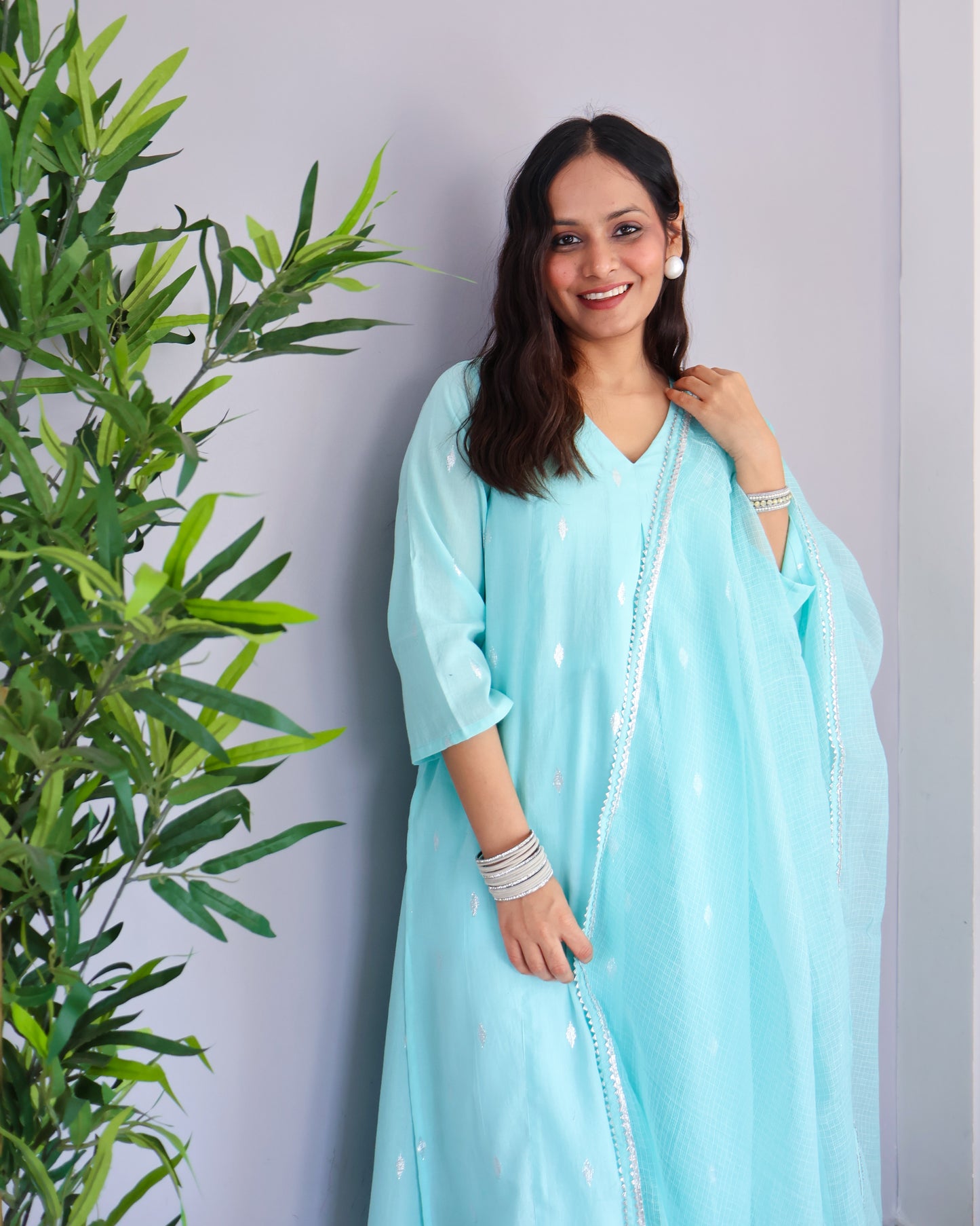 Lara Cotton Lurex Suit Set