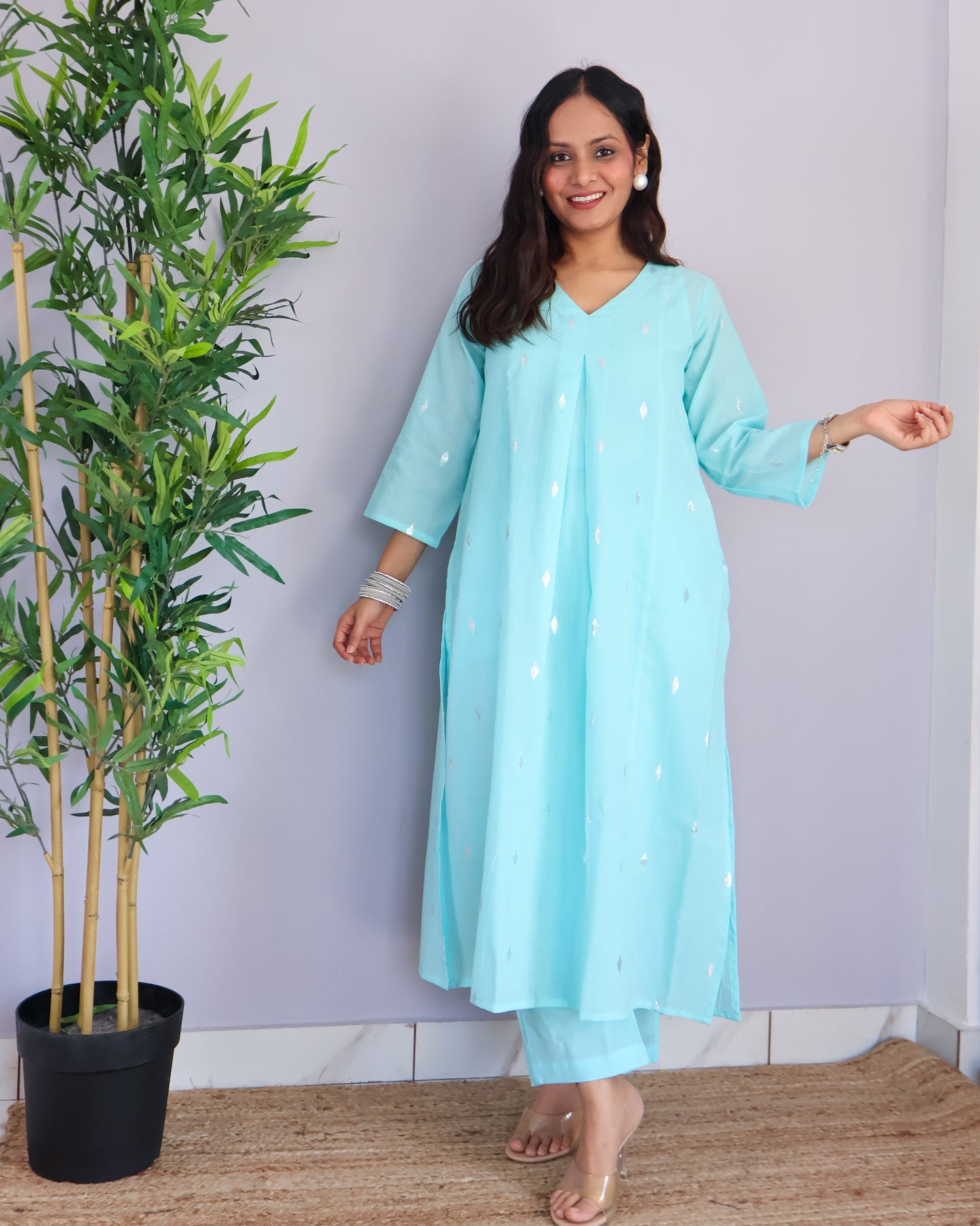 Lara Cotton Lurex Suit Set