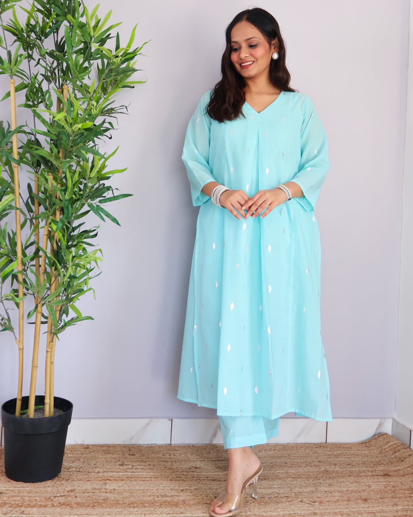 Lara Cotton Lurex Suit Set
