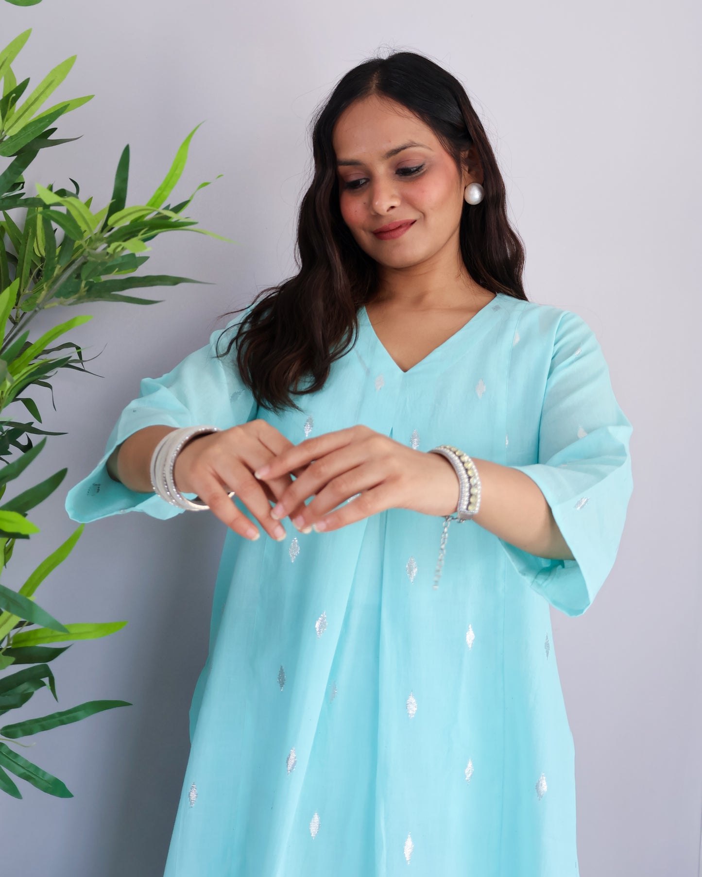 Lara Cotton Lurex Suit Set