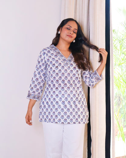 Tessa HandBlock Print Cotton Short Kurti