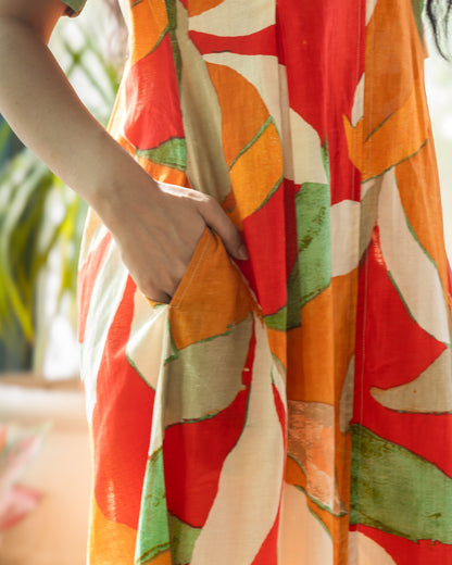 Kate Mosiac Multi-color A-line Midi Dress