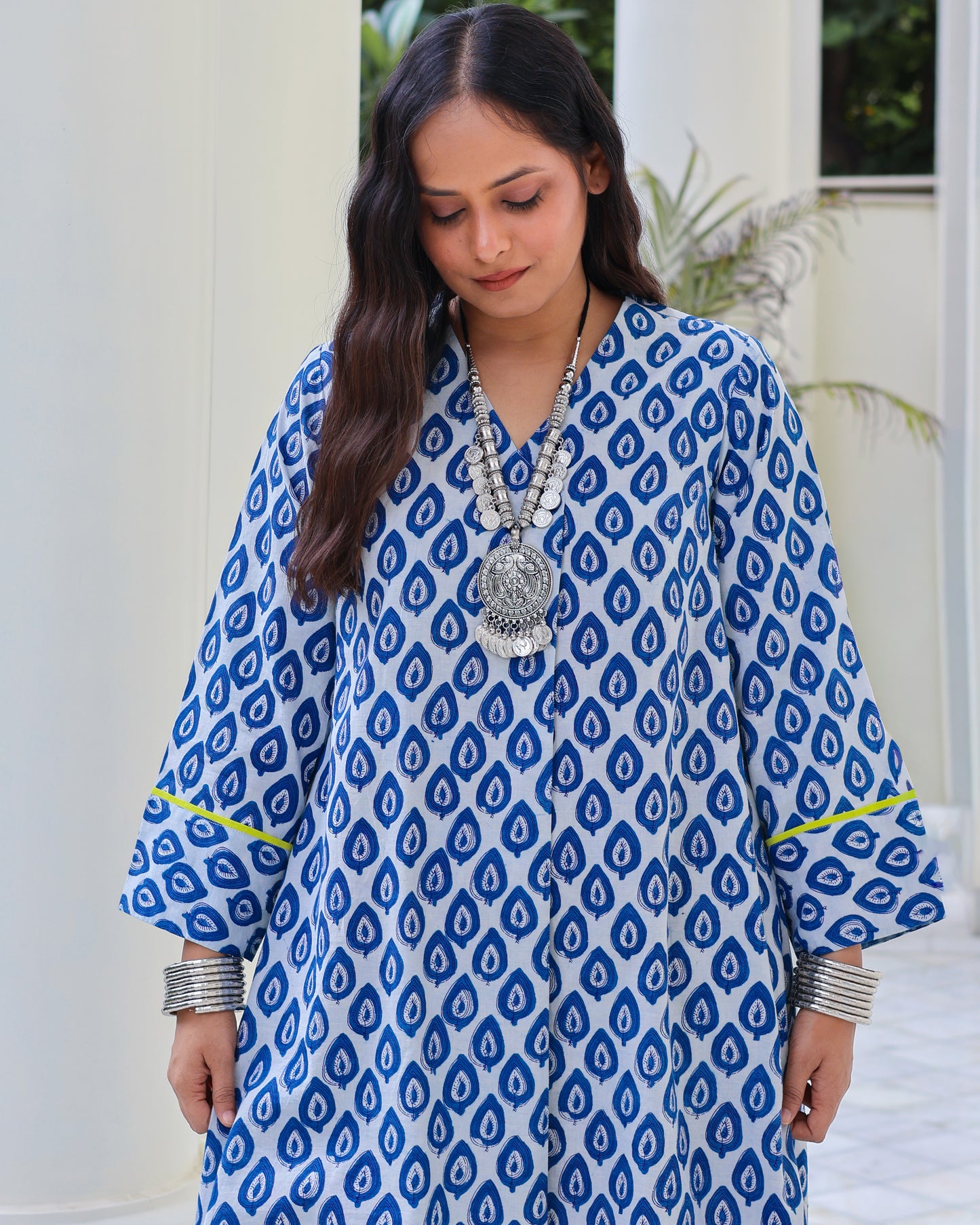 Juhi Indigo HandBlock Print Cotton Kurta Set