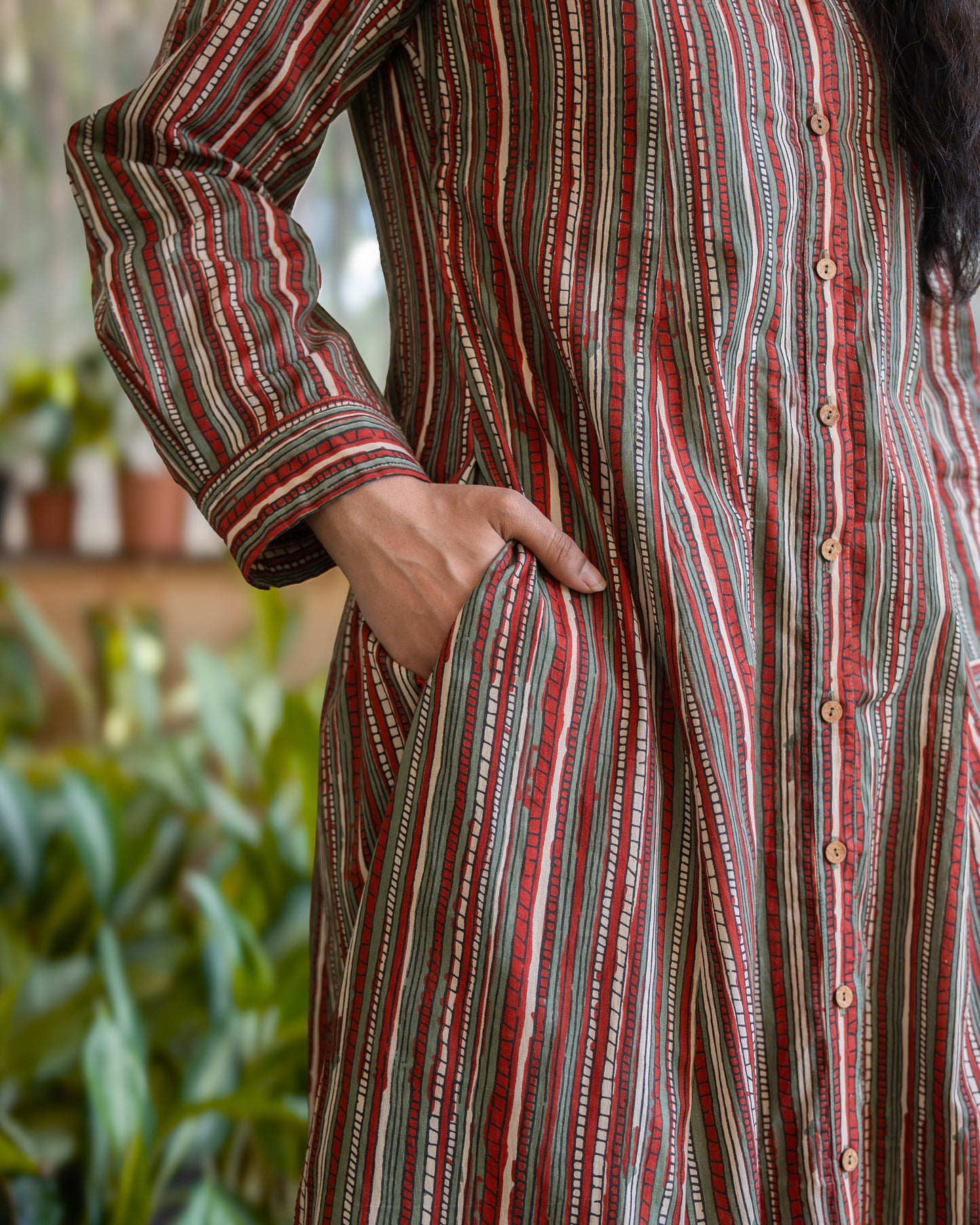 Ziva HandBlock Printed Shirt Dress