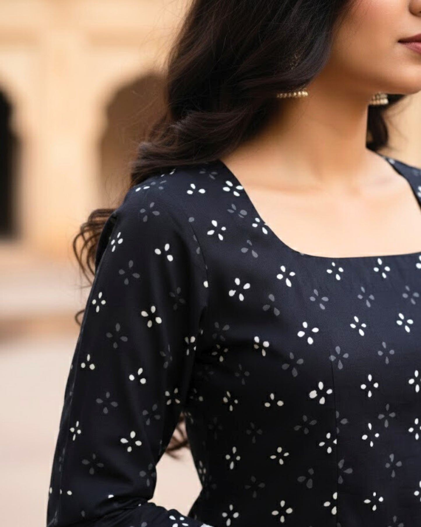 Isha HandBlock Print Sleeved Kurti