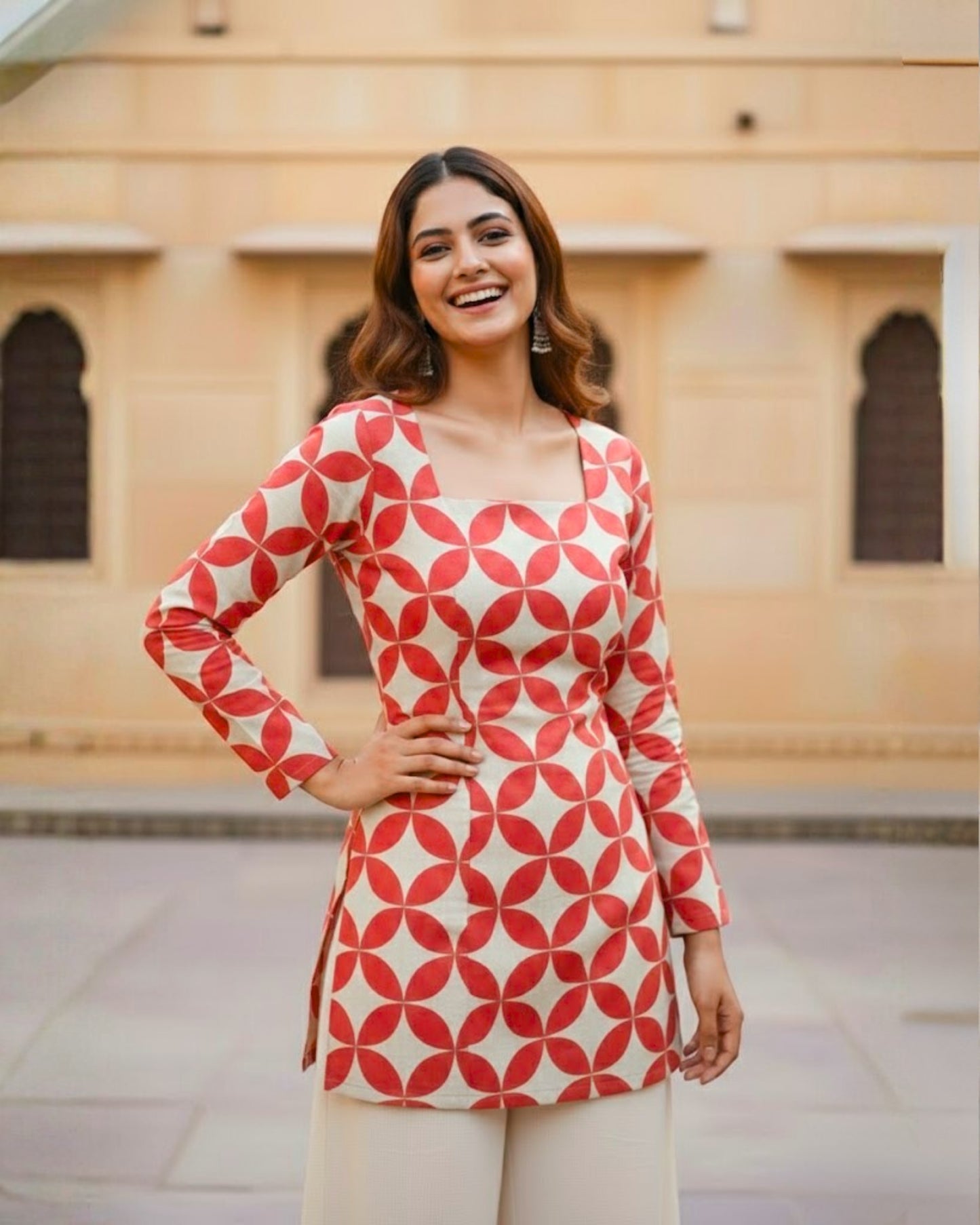 Blair Red Corset Short Kurti