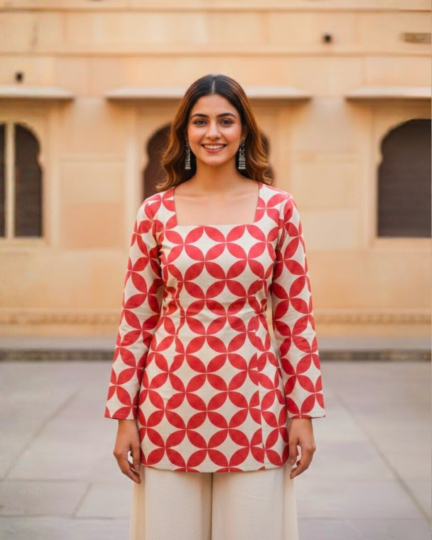 Blair Red Corset Short Kurti