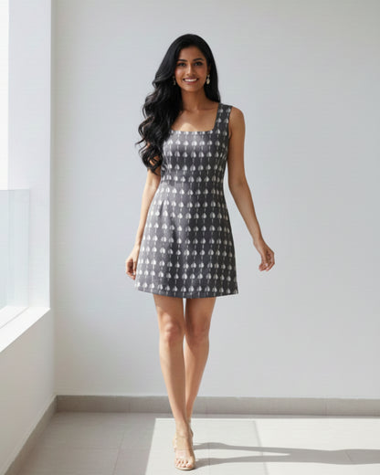 Chloe Handblock Printed Short Dress