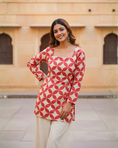 Blair Red Corset Short Kurti