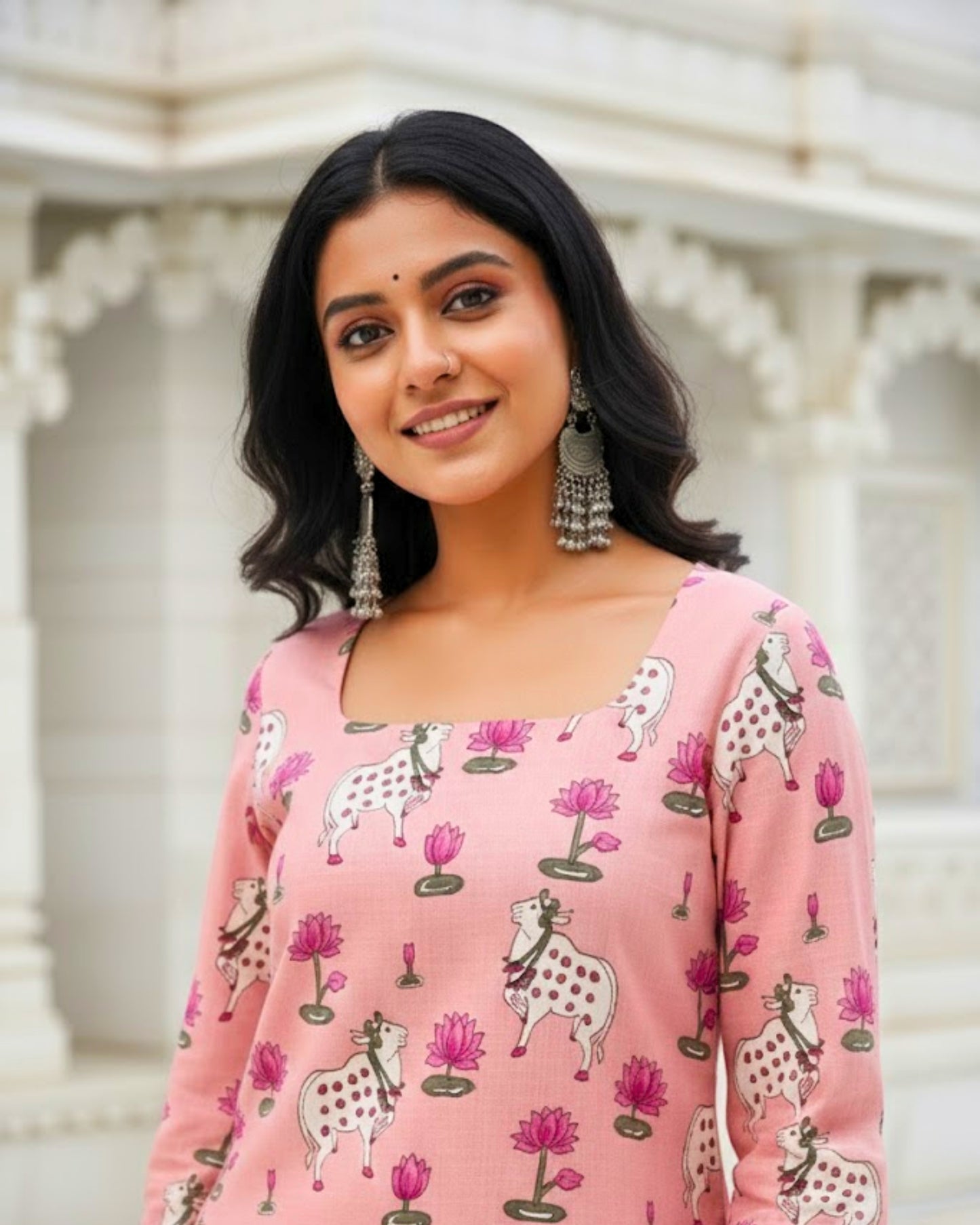 Aarohi Pink Sleeved short Kurti