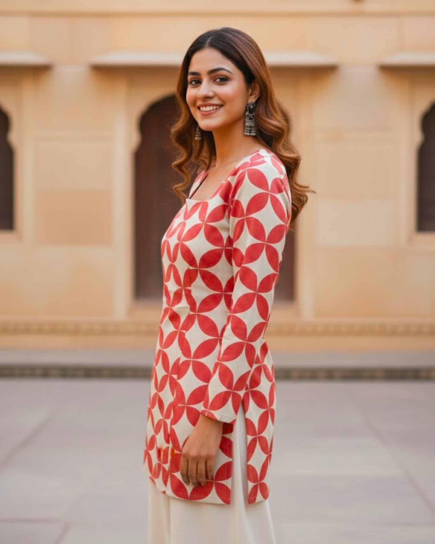 Blair Red Corset Short Kurti