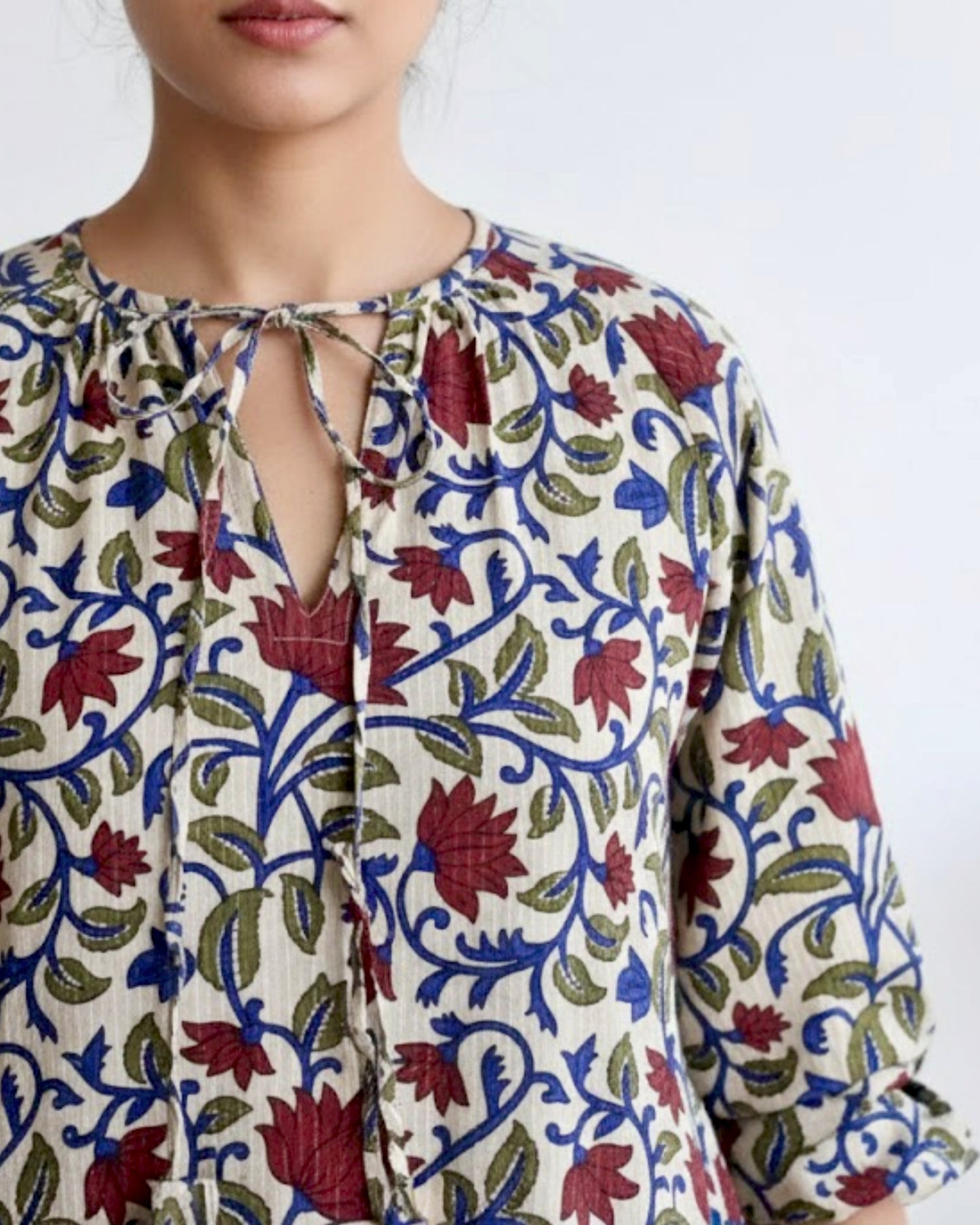 Doris Handblock Printed Short Dress